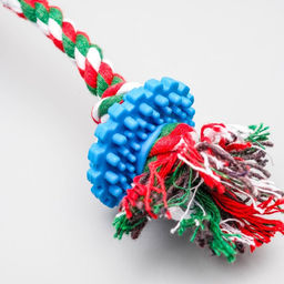 Игрушка канатная с жевательными элементами Шестерёнки, до 34 см, до 100 г, микс цветов - Пижон фото 3