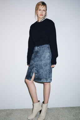 ZW COLLECTION DENIM MIDI SKIRT - Zara фото 6