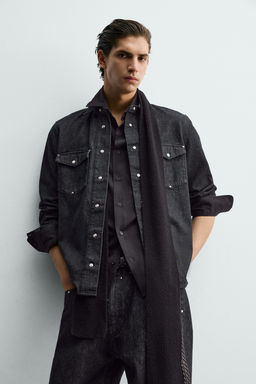 STUDDED WESTERN DENIM SHIRT - Zara фото 6