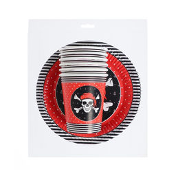 Набор бумажной посуды Пиратская, 6 стаканов, 6 тарелок - Страна карнавалия фото 2