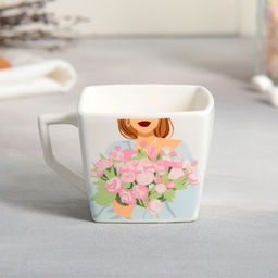 Чайная пара керамическая «Лучший подарок»: кружка 150 мл, блюдце 15,5 х 15,5 см