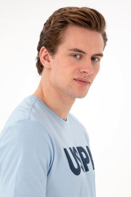 Erkek Regular Fit Bisiklet Yaka A__k Mavi Basic Ti__rt Sepette S_rpriz _ndirim - U.s. polo assn фото 9