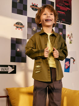 ACOOLA / Сорочка верхняя детская для мальчиков Pardus хаки  фото 8