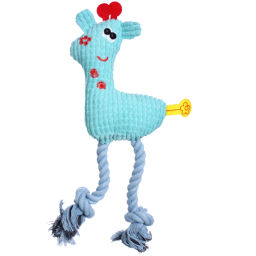 Цена за 2 шт. Игрушка для собак малых и средних пород "ЗООГРАД", жирафик, цвет голубой, с пищалкой, 26см (лейбл)