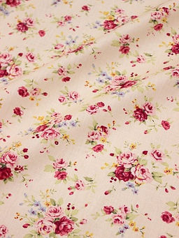 Импорт. хлопок Букеты роз на св.персиковом, ш.1.48м, хлопок-100%, 105гр/м.кв
