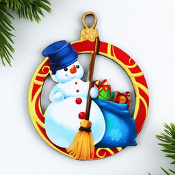 Ёлочная игрушка новогодняя Снеговик, 7,6 х 9,5 см