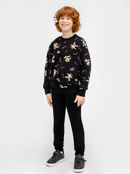 Свитшот для мальчиков в черном цвете с принтом печенье - Mark formelle фото 2