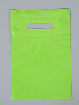 Цена за 50 шт. Пакет полиэтиленовый с вырубной ручкой, Салатовый 20-30 См, 60 мкм