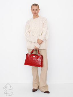 Сумка женская кожаная 9613-1S wine red Velina Fabbaino-Safenta в Новосибирске