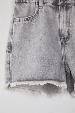 Ekru K?z Cocuk %100 Pamuk Regular/Normal Kal?p Cepli Lastikli Denim Sort TKDSS25SR00010 - Trendyolmilla фото 5