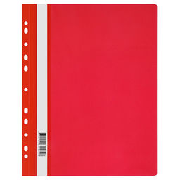Цена за 5 шт. Скоросшиватель пластиковый с перфорацией А4 СТАММ красный (ММ-30729) 120мкм