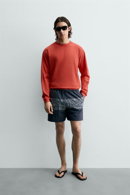 SUDADERA CREWNECK LAVADO / Rojo / Naranja