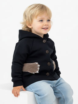 Толстовка на пуговицах 22-0234 черный - Mini maxi фото 2