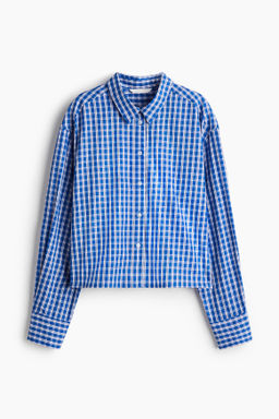 Camisa corta en popelina de algod?n