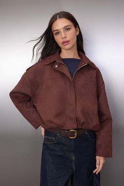 Haki Oversize Kal?p Suet Bomber Ince Ceket Mont TWOAW26MO00125 - Trendyolmilla фото 7