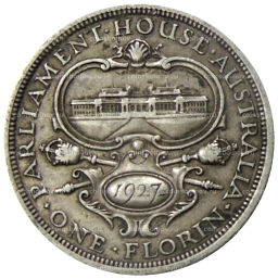 1 флорин 1927 года Австралия Открытие здания парламента в Канберре