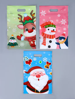 Цена за 50 шт. Пакет подарочный новогодний «Друзья дедушки Мороза», с zip-lock застежкой, МИКС, 15×22 см