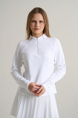 Лонгслив half-zip утепленный Белый ANTA RUNNING LS Tee