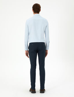 Lacivert Slim Fit Kanvas Pantolon