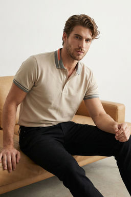 TRENDYOL MAN Tas Regular Polo Yaka Renk Bloklu Polo Yaka T-shirt TMNSS25PO00048 - Trendyolmilla фото 5