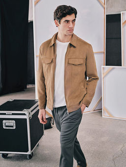 Куртка Slim Fit Gomlek Yaka замшевая мужская