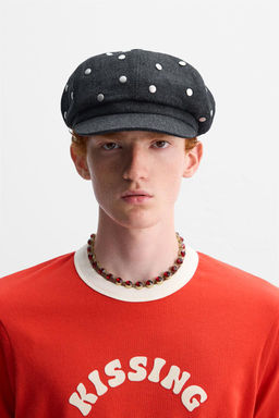 DENIM PEAKED CAP WITH STUDS X HARRY LAMBERT