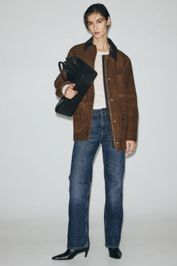 Chaqueta de ante con cuello camisero - H&m фото 4
