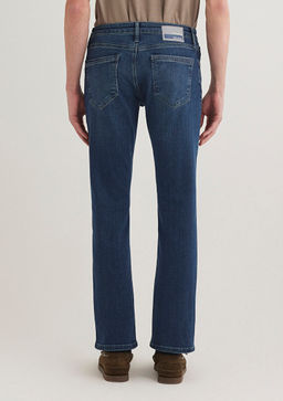 Martin Premium Blue Golgeli Koyu Mavi Jean Pantolon  фото 5