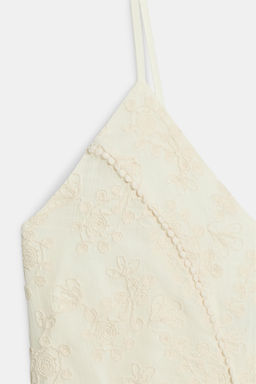 VESTIDO LENCERO BORDADOS / Crudo - Zara фото 8