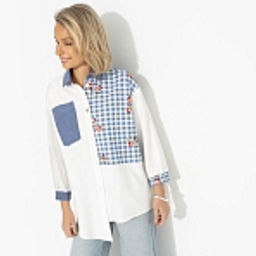 Рубашка комбинированная, Жемчужина образа (white) - Charutti фото 16