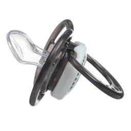 Соска - пустышка силиконовая ортодонтическая M&B «Слоник», от 0 мес., с колпачком, черный