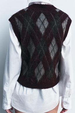 DIAMOND KNIT JUMPER VEST - Zara фото 4