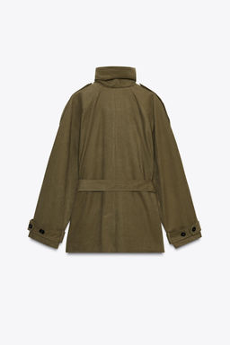 BELTED COTTON TRENCH COAT - Zara фото 8