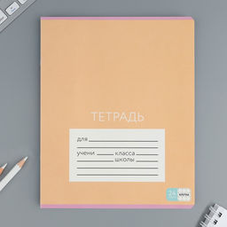 Цена за 20 шт. Тетрадь в клетку, 24 листа, А5, на скрепке, блок №1 «Цветные обложки» МИКС