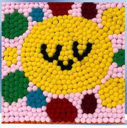 Картина из помпонов на подрамнике Draw Me! Sun, (20 х 20 см)