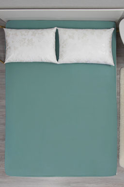 Простыня на резинке аквамарин 180х200 бязь 120гр/м Текстильная коллекция