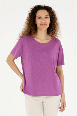 U. S. Polo Assn / Женская фиолетовая футболка с круглым вырезом