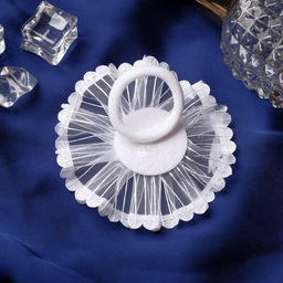 Цена за 6 шт. Бант для волос на резинке «Школьница», лучики роза, d=6 см, белый