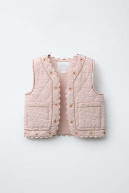 WAISTCOAT WITH EMBROIDERED FLORAL TEXTURE
