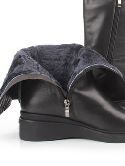Z4213M BLACK Полусапоги зимние женские (натуральная кожа, натуральный мех)