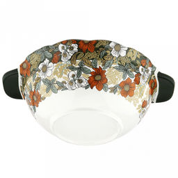 "Садовая фантазия" Салатник фарфоровый 1л, д18,5см, h7,5см, 2 ручки (длина 22,3см), отводка, волнистый край, в коробке (Китай)