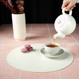 Цена за 12 шт. Салфетка сервировочная на стол Тэм, d=35 см, цвет белый - Simaland фото 5