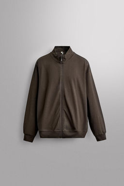 SUDADERA RELAXED FIT CREMALLERA / Marr?n