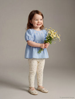 ?i?ekli K?z Bebek Bluz ve Tayt