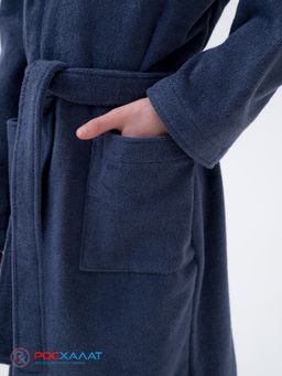 Детский махровый халат с капюшоном серый МЗ-04 (84) - Росхалат фото 8