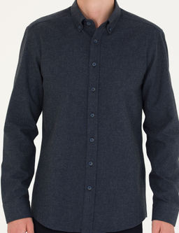 Lacivert Slim Fit Uzun Kollu G_mlek