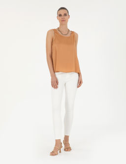 Beyaz Skinny Fit Jean Pantolon