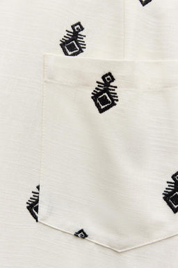 ZW COLLECTION CONTRAST EMBROIDERY CULOTTE TROUSERS - Zara фото 21