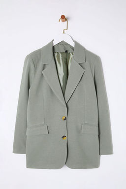 TRENDYOLMILLA Haki Keten Gorunumlu Regular Kal?p Astarl? Dokuma Blazer Ceket TWOSS25BC00004  фото 6