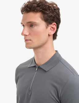 Antrasit Slim Fit %100 Pamuk K_vr_lmaz Polo Yaka Basic Ti__rt